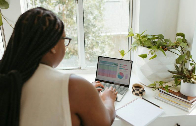 Teamwork - a woman using a laptop