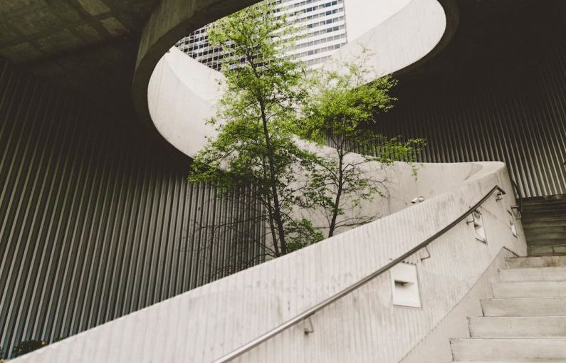 Sustainable Business - architectural photography of concrete stair