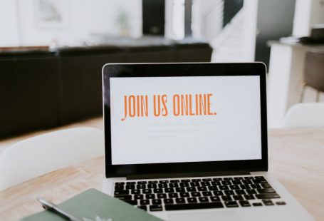 Online Presence - macbook pro on brown wooden table