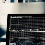 Stock Market Graphs - turned on flat screen monitor
