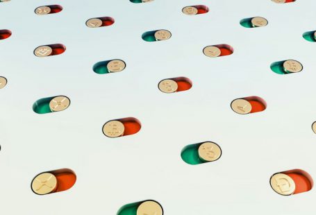 Commodities Trading - a group of pills floating in the air