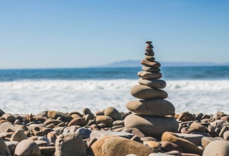 Work-life Balance - stack rock on seashore